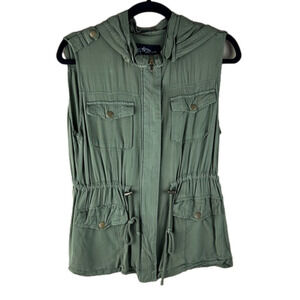 Chocolate Green Utility Hooded Vest